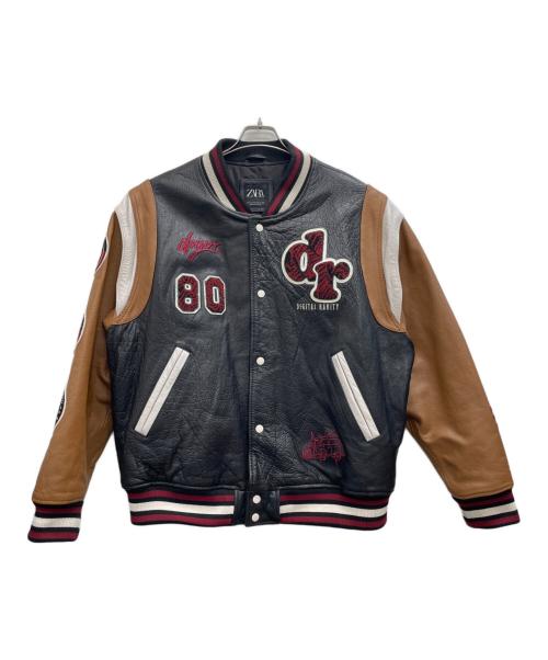 ZARA（ザラ）ZARA (ザラ) スタジャン ブラック×ブラウン サイズ:XLの古着・服飾アイテム