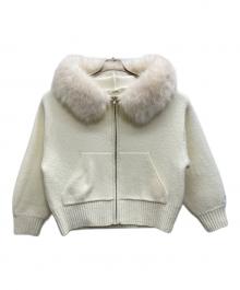 Snidel（スナイデル）の古着「ファーフードパーカー」｜ホワイト