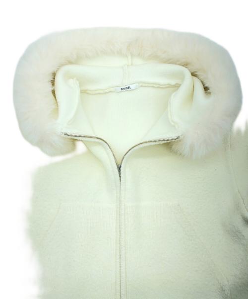 Snidel（スナイデル）Snidel (スナイデル) ファーフードパーカー ホワイト サイズ:1の古着・服飾アイテム