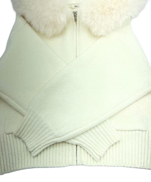 Snidel（スナイデル）Snidel (スナイデル) ファーフードパーカー ホワイト サイズ:1の古着・服飾アイテム