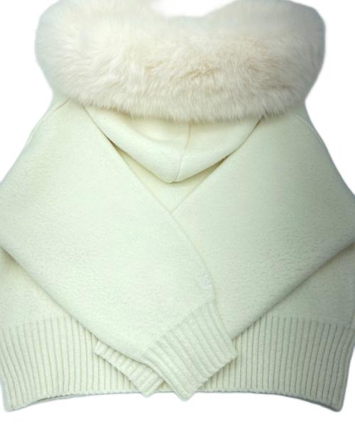 Snidel（スナイデル）Snidel (スナイデル) ファーフードパーカー ホワイト サイズ:1の古着・服飾アイテム