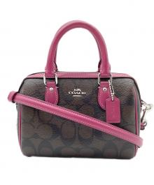 COACH（コーチ）の古着「2WAYバッグ」｜ブラウン×パープル