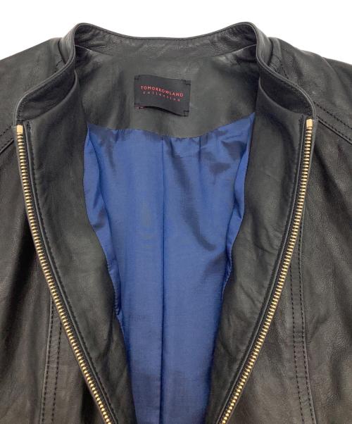 TOMORROW LAND collection（トゥモローランドコレクション）TOMORROW LAND collection (トゥモローランドコレクション) ラムレザー ジップアップブルゾン ブラック サイズ:36の古着・服飾アイテム