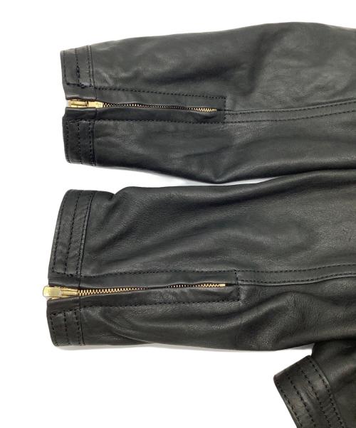 TOMORROW LAND collection（トゥモローランドコレクション）TOMORROW LAND collection (トゥモローランドコレクション) ラムレザー ジップアップブルゾン ブラック サイズ:36の古着・服飾アイテム