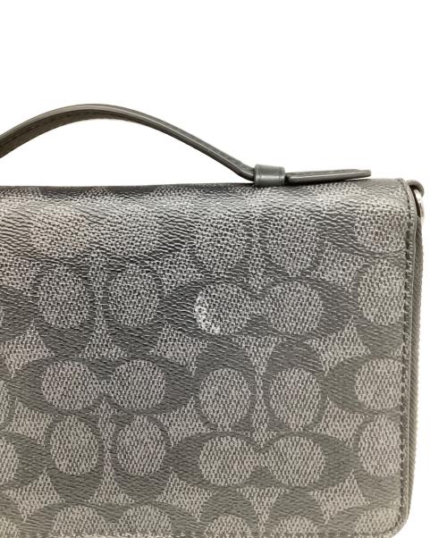 COACH（コーチ）COACH (コーチ) ダブル ジップ トラベル オーガナイザー・シグネチャー キャンバス ブラックの古着・服飾アイテム
