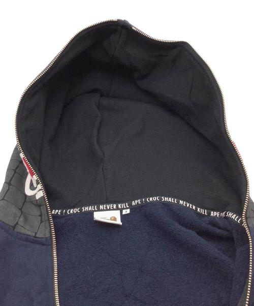 LACOSTE（ラコステ）LACOSTE (ラコステ) A BATHING APE (アベイシングエイプ) ジップパーカー ネイビー サイズ:3の古着・服飾アイテム