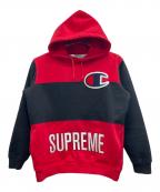 SUPREME×Championシュプリーム×チャンピオン）の古着「プルオーバーパーカー」｜ブラック×レッド