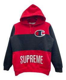 SUPREME×Champion（シュプリーム×チャンピオン）の古着「プルオーバーパーカー」｜ブラック×レッド