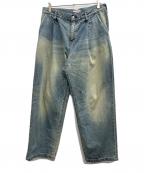 uniform experimentユニフォームエクスペリメント）の古着「デニムパンツ」｜ブルー
