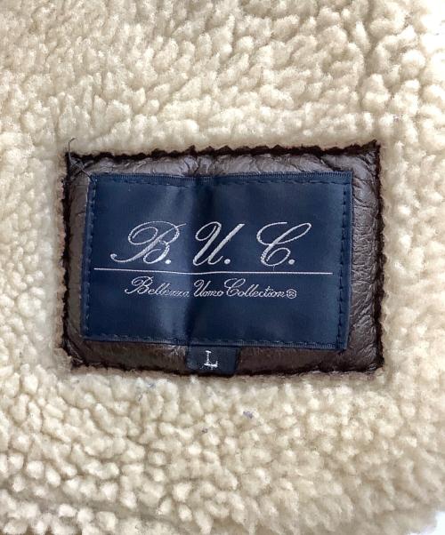 Bellezza Uomo Collection（ベレッツァ・ウォモ・コレクション）Bellezza Uomo Collection (ベレッツァ・ウォモ・コレクション) ムートンジャケット ブラウン サイズ:Lの古着・服飾アイテム