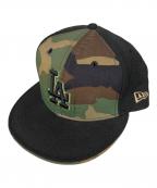 New Eraニューエラ）の古着「59FIFTY LA DODGERS CAMO」｜グリーン