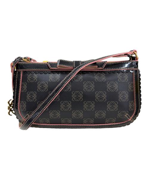 LOEWE（ロエベ）LOEWE (ロエベ) PVCショルダーバッグ ブラック×ピンクの古着・服飾アイテム