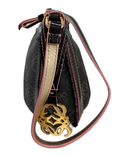 LOEWE（ロエベ）LOEWE (ロエベ) PVCショルダーバッグ ブラック×ピンクの古着・服飾アイテム