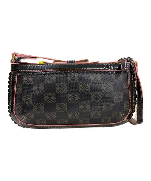 LOEWE（ロエベ）LOEWE (ロエベ) PVCショルダーバッグ ブラック×ピンクの古着・服飾アイテム