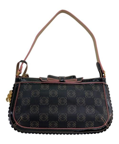 LOEWE（ロエベ）LOEWE (ロエベ) PVCショルダーバッグ ブラック×ピンクの古着・服飾アイテム