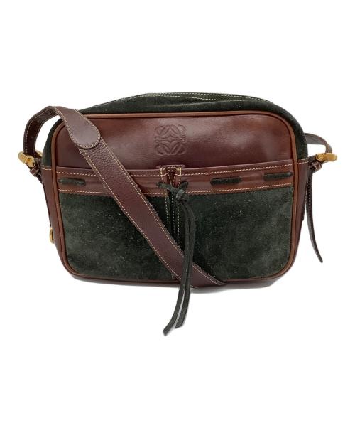 LOEWE MADRID（ロエベ）LOEWE MADRID (ロエベ) ショルダーバッグ ブラウン×グリーンの古着・服飾アイテム