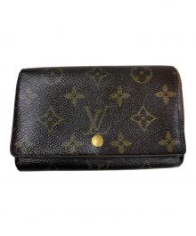 LOUIS VUITTON（ルイ ヴィトン）の古着「2つ折り財布 ポルトモネ・ビエ・トレゾール モノグラム」｜ブラウン