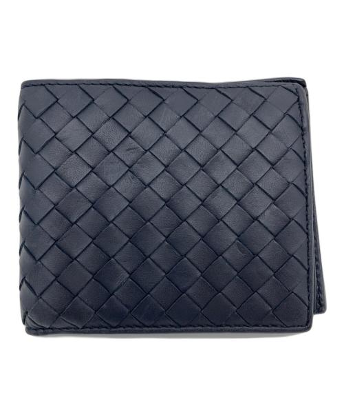 BOTTEGA VENETA（ボッテガベネタ）BOTTEGA VENETA (ボッテガベネタ) 2つ折り財布 ネイビーの古着・服飾アイテム