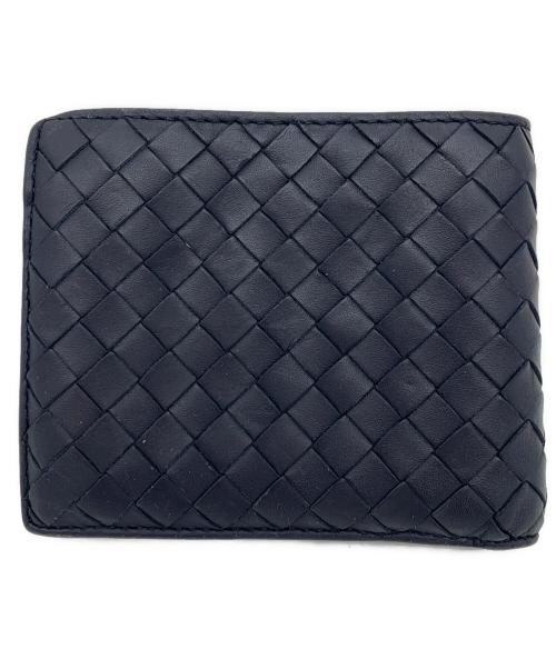 BOTTEGA VENETA（ボッテガベネタ）BOTTEGA VENETA (ボッテガベネタ) 2つ折り財布 ネイビーの古着・服飾アイテム