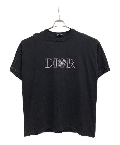 Dior（ディオール）Dior (ディオール) STONE ISLAND (ストーンアイランド) ロゴエンブロイダリーTシャツ ブラック サイズ:Lの古着・服飾アイテム
