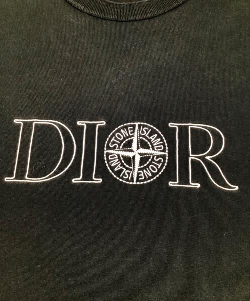Dior（ディオール）Dior (ディオール) STONE ISLAND (ストーンアイランド) ロゴエンブロイダリーTシャツ ブラック サイズ:Lの古着・服飾アイテム