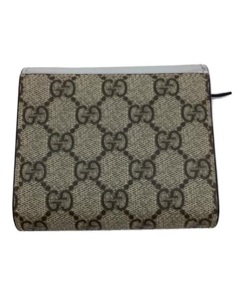 GUCCI（グッチ）GUCCI (グッチ) GGマーモント 　2つ折り財布 ベージュ×シルバーの古着・服飾アイテム