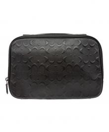 COACH（コーチ）の古着「クラッチバッグ シグネチャー」｜ブラック