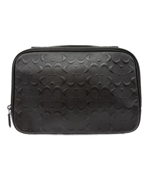 COACH（コーチ）COACH (コーチ) クラッチバッグ シグネチャー ブラックの古着・服飾アイテム