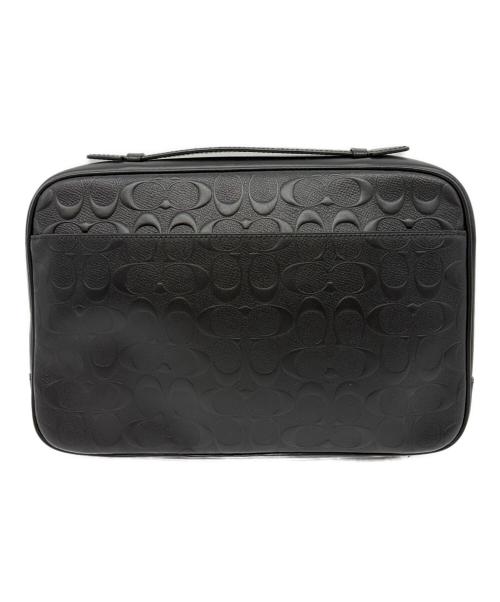 COACH（コーチ）COACH (コーチ) クラッチバッグ シグネチャー ブラックの古着・服飾アイテム