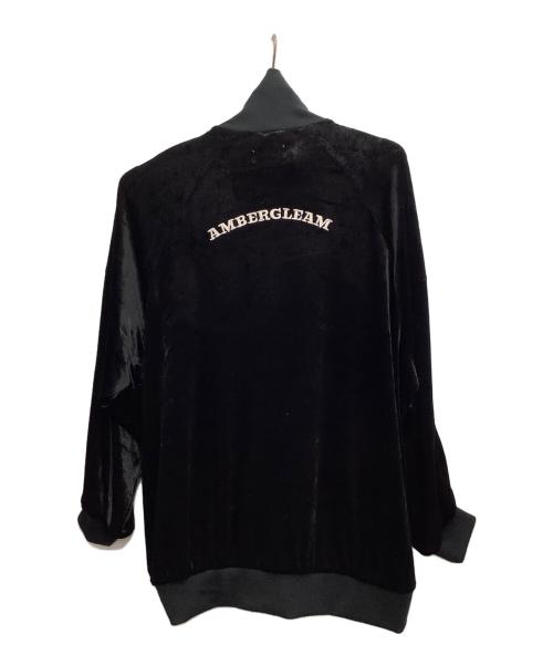AMBERGLEAM（アンバーグリーム）AMBERGLEAM (アンバーグリーム) クラッシュベロア　ドライバーズジャケット ブラック サイズ:Mの古着・服飾アイテム