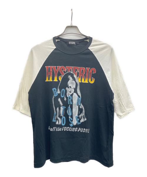 Hysteric Glamour（ヒステリックグラマー）Hysteric Glamour (ヒステリックグラマー) 長袖カットソー ブラック×ホワイト サイズ:Lの古着・服飾アイテム