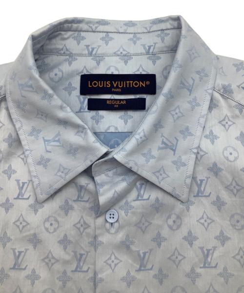 LOUIS VUITTON（ルイ ヴィトン）LOUIS VUITTON (ルイ ヴィトン) 半袖シャツ モノグラム柄 ブルー サイズ:41/16(Lサイズ相当）の古着・服飾アイテム