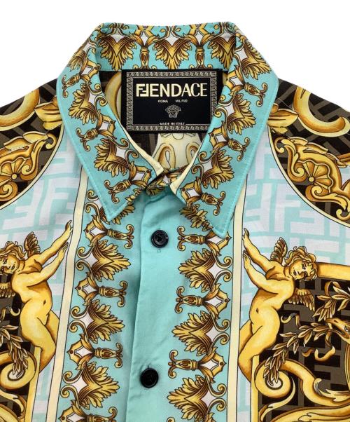 FENDI（フェンディ）FENDI (フェンディ) VERSACE (ヴェルサーチェ) 半袖シャツ ブルー サイズ:サイズ48（M~L相当）の古着・服飾アイテム
