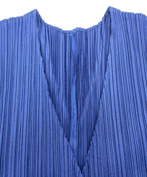 PLEATS PLEASE（プリーツプリーズ）PLEATS PLEASE (プリーツプリーズ) 薄手カーディガン ブルー サイズ:3の古着・服飾アイテム