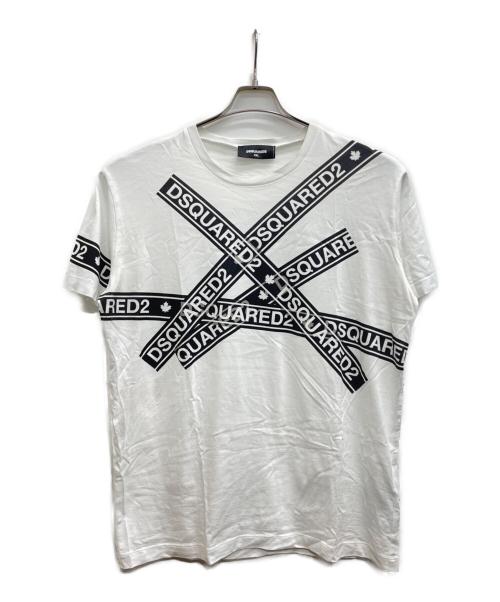 DSQUARED2（ディースクエアード）DSQUARED2 (ディースクエアード) 半袖カットソー ホワイト サイズ:XXLの古着・服飾アイテム
