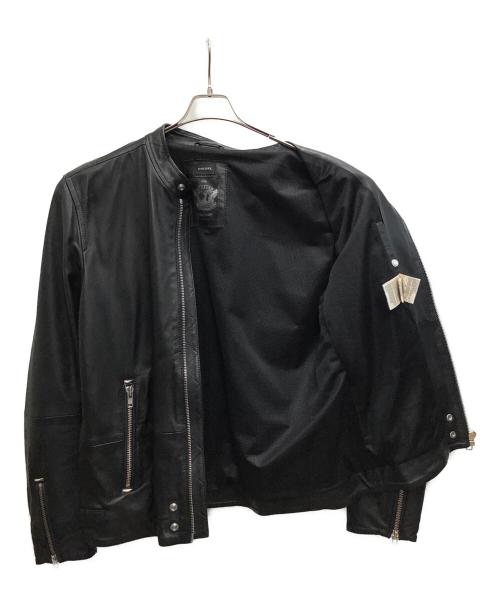 DIESEL（ディーゼル）DIESEL (ディーゼル) レザージャケット ブラック サイズ:XXLの古着・服飾アイテム
