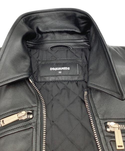 DSQUARED2（ディースクエアード）DSQUARED2 (ディースクエアード) レザージャケット ブラック サイズ:52の古着・服飾アイテム