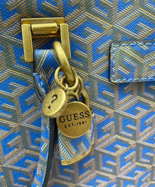 GUESS（ゲス）GUESS (ゲス) 2WAYバッグ ブルーの古着・服飾アイテム