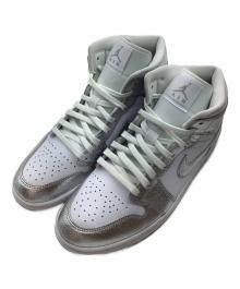 NIKE（ナイキ）の古着「WMNS AIR JORDAN 1 MID SE"METALLIC SILVER"」｜ホワイト×シルバー