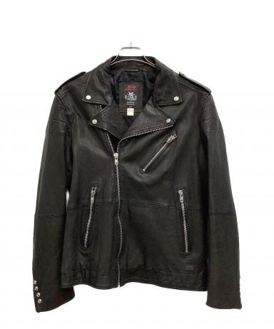 DIESEL size:XXLブラック シングルライダースジャケット 中古・古着通販】DIESEL (ディーゼル) レザーライダースジャケット