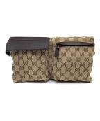 GUCCIグッチ）の古着「ウエストポーチ」｜ブラウン×グリーンレッド