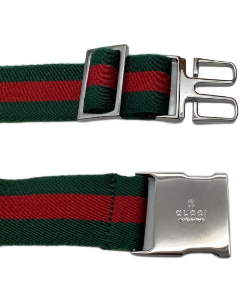 GUCCI（グッチ）GUCCI (グッチ) ウエストポーチ ブラウン×グリーンレッドの古着・服飾アイテム