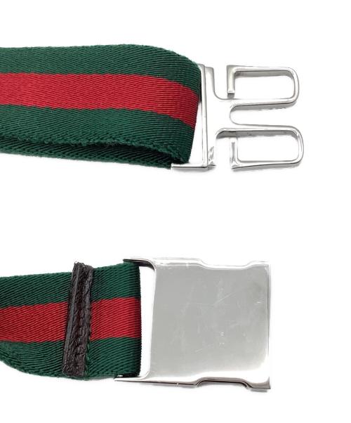 GUCCI（グッチ）GUCCI (グッチ) ウエストポーチ ブラウン×グリーンレッドの古着・服飾アイテム