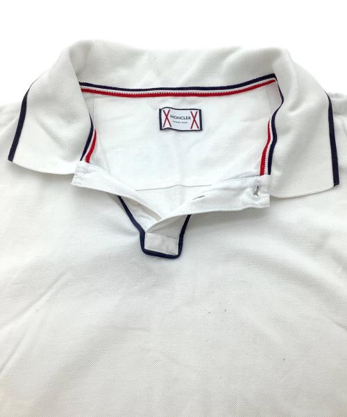 MONCLER（モンクレール）MONCLER (モンクレール) ポロシャツ ホワイト サイズ:表記無しの古着・服飾アイテム