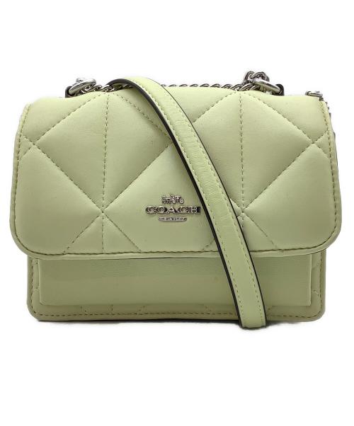 COACH（コーチ）COACH (コーチ) ミニウォレット オン ア チェーン パフィー ダイヤモンド キルティング グリーンの古着・服飾アイテム