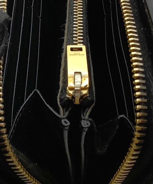 Saint Laurent Paris（サンローランパリ）Saint Laurent Paris (サンローランパリ) ラウンドファスナー　長財布 ブラックの古着・服飾アイテム