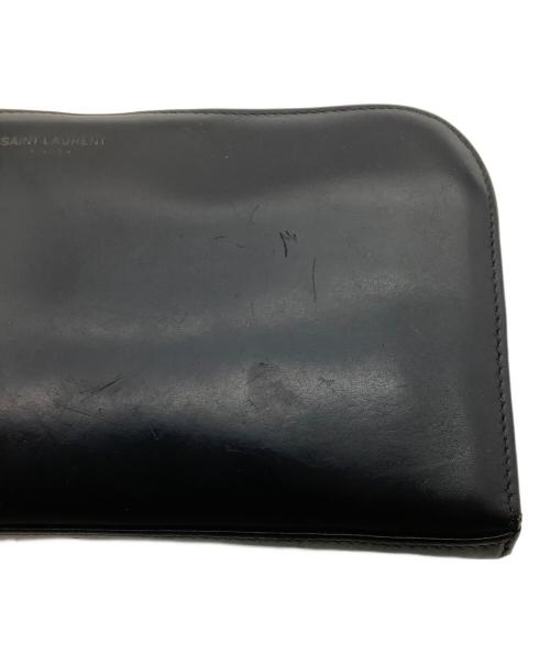 Saint Laurent Paris（サンローランパリ）Saint Laurent Paris (サンローランパリ) ラウンドファスナー　長財布 ブラックの古着・服飾アイテム