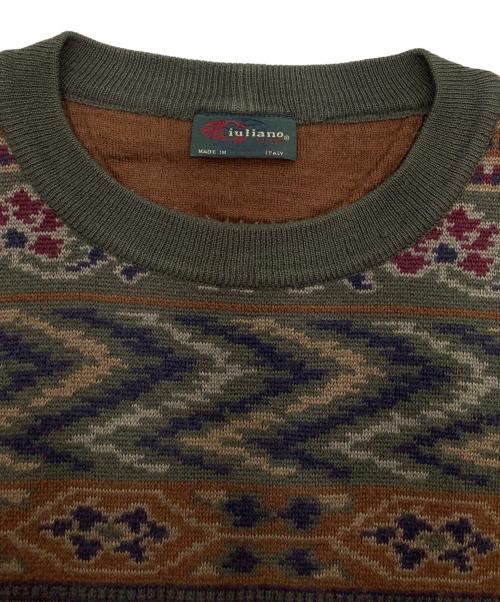 IUIIANO（ユリアーノ）IUIIANO (ユリアーノ) ヴィンテージセーター グリーン サイズ:Lの古着・服飾アイテム
