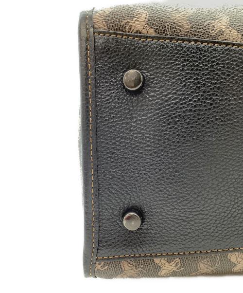 COACH（コーチ）COACH (コーチ) フィールド トート ホース アンド キャリッジ プリント アンド ヴァーシティストライプ ブラウン×レッドの古着・服飾アイテム