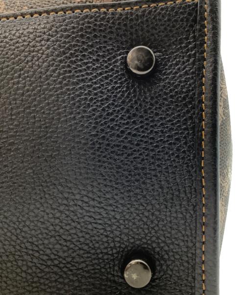COACH（コーチ）COACH (コーチ) フィールド トート ホース アンド キャリッジ プリント アンド ヴァーシティストライプ ブラウン×レッドの古着・服飾アイテム